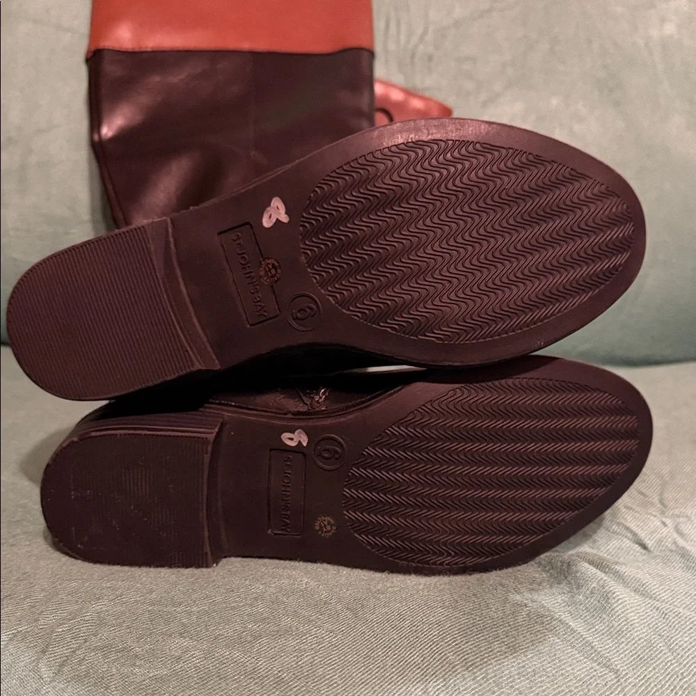 New St Johns Bay Womens Black Douglas Knee High Block Heel Riding size 6